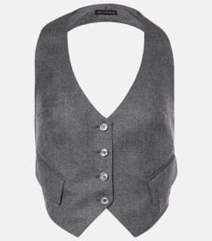 Tom Ford Virgin Wool Twill Halter Vest at Mytheresa