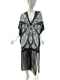 Tom Ford for Gucci 2003 Cruise Collection Black White Fringe Poncho Top For Sale at 1stDibs at 1st Dibs