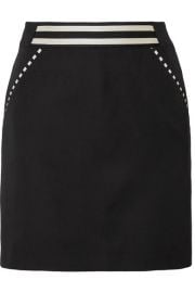 Tomas Maier   Striped grain de poudre wool mini skirt at Net A Porter