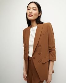 Tomi Matte Crepe Jacket in Deep Ochre at Veronica Beard