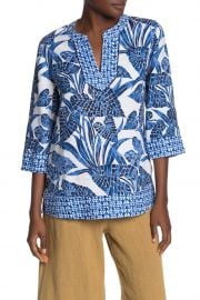 Tommy Bahama Mosaic Palm Linen Tunic at Nordstrom Rack