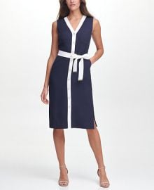 Tommy Hilfiger Contrast-Trim Sheath Dress  Reviews - Dresses - Women - Macys at Macys