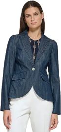 Tommy Hilfiger Denim Blazer Navy LG US 12-14 at Womens Clothing store at Amazon