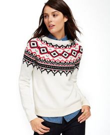 Tommy Hilfiger Fair-Isle Crew-Neck Sweater - Sweaters - Women - Macys at Macys