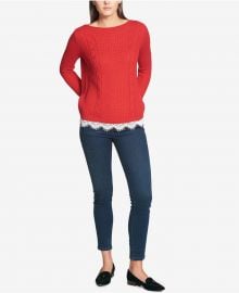 Tommy Hilfiger Lace Trim Sweater at Macys