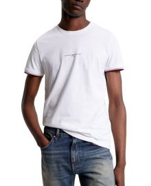 Tommy Hilfiger Mens Tommy Logo-Tipped Cotton T-Shirt - Macys at Macys