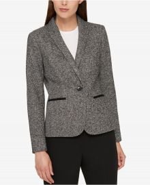 Tommy Hilfiger One-Button Elbow-Patch Blazer at Macys