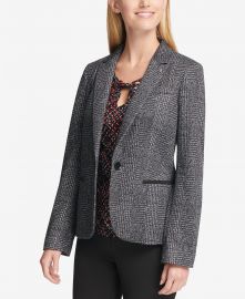 Tommy Hilfiger One-Button Elbow-Patch Blazer at Macys