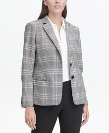 Tommy Hilfiger Plaid Elbow-Patch Blazer   Reviews - Jackets   Blazers - Women - Macy s at Macys