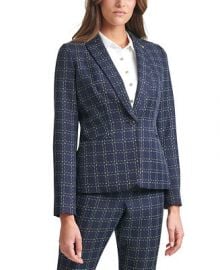 Tommy Hilfiger Printed One-Button Blazer   Reviews - Jackets   Blazers - Women - Macy s at Macys