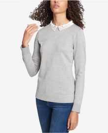 Tommy Hilfiger Rhinestone-Embellished Layered-Look Sweater at Macys