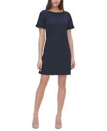 Tommy Hilfiger Ruffle-Sleeve Scuba-Crepe A-Line Dress Reviews - Dresses - Women - Macys at Macys