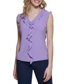 Tommy Hilfiger Ruffled Sleeveless Blouse  Reviews - Tops - Women - Macys at Macys