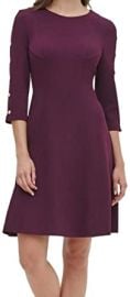 Tommy Hilfiger Women39s Fit and Flare Button Sleeve Dress at  Womens Clothing store at Amazon