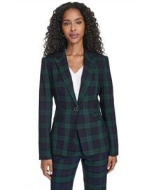 Tommy Hilfiger Women39s Watch Plaid Slim Fit Blazer - Macy39s at Macys
