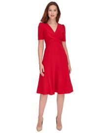 Tommy Hilfiger Womens Crisscross Fit Flare Dress - Macys at Macys