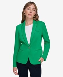 Tommy Hilfiger Womens Notched-Collar One-Button Blazer - Macys at Macys