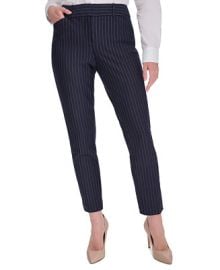 Tommy Hilfiger Womens Pinstripe Mid-Rise Ankle-Length Pants - Macys at Macys