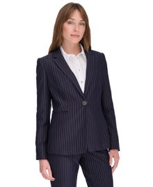 Tommy Hilfiger Womens Pinstripe Slim-Fit Single-Button Blazer - Macys at Macys