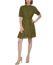 Tommy Hilfiger Womens Polka Dot Mock Neck Dress Reviews - Dresses - Women - Macys at Macys