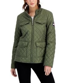 Tommy Hilfiger Womens Quilted Zip-Up Jacket - Macys at Macys