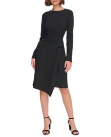 Tommy Hilfiger Womens Side-Draped Long-Sleeve Dress - Macys at Macys