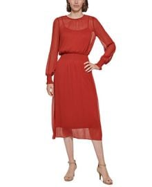 Tommy Hilfiger Womens Smocked Fit Flare Dress - Macys at Macys