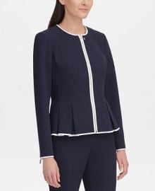 Tommy Hilfiger Womens Zip-Front Peplum Jacket - Macys at Macys