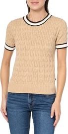 Tommy Hilfiger Womenx27s Cable Pullover Short Sleeve Sweater at Womens Clothing store at Amazon