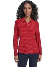 Tommy Hilfiger Womenx27s Long Sleeve Clover Button-Up Top - Macyx27s at Macys