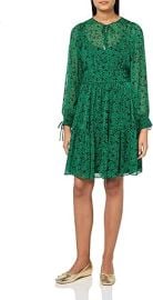 Tommy Hilfiger Womenx27s Tie Neck and Cuff Balloon Sleeve Knee Length Fit and Flare Dress at Womens Clothing store at Amazon