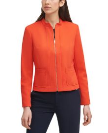 Tommy Hilfiger Zippered Elbow-Patch Jacket Reviews - Jackets Blazers - Women - Macys at Macys