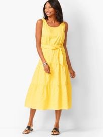 Tonal Stripe Tiered Maxi Dress Talbots at Talbots