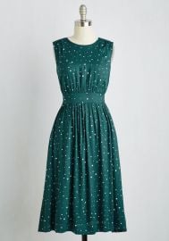 Too Much Fun Dress in Emerald Speckles - Long at ModCloth