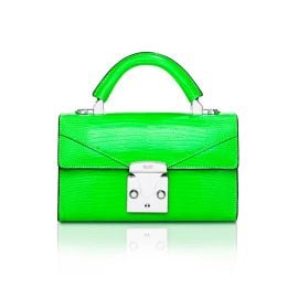 Top Handle 20 Mini in Neon Green Lizard STALVEY Official US Site at Stalvey