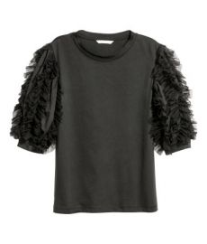 Top with Mesh Ruffles  at H&M