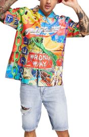 Topman Fairground Print Cotton Button-Up Shirt at Nordstrom