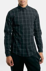 Topman Grid Check Pattern Shirt at Nordstrom