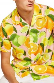 Topman Lemon Print Camp Shirt at Nordstrom