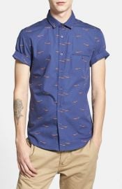 Topman Short Sleeve All Over Fox Print Shirt at Nordstrom