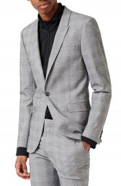 Topman Ultra Skinny Fit Check Suit Jacket at Nordstrom