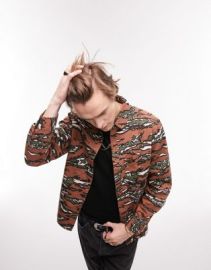 Topman overshirt in tiger camo print at ASOS