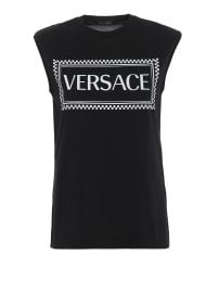 Tops  Tank tops Versace - Black contrasting print cotton top - A82235A201952A2024 at Ikrix