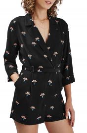 Topshop  Alexa  Fan Print Belted Romper at Nordstrom