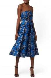 Topshop  Shadow Jacquard  Strapless Midi Dress at Nordstrom