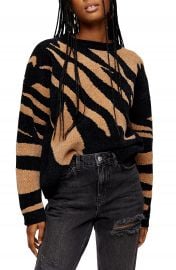 Topshop Abstract Stripe Chenille Sweater   Nordstrom at Nordstrom