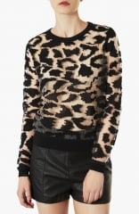 Topshop Animal Print Burnout Top at Nordstrom