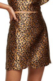 Topshop Animal Print Jacquard Skirt at Nordstrom