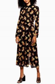 Topshop Autumn Floral Midi Dress   Nordstrom at Nordstrom