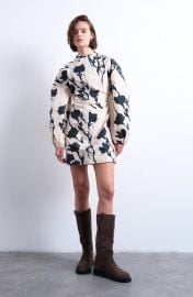 Topshop Balloon Sleeve Cinch Waist Minidress at Nordstrom